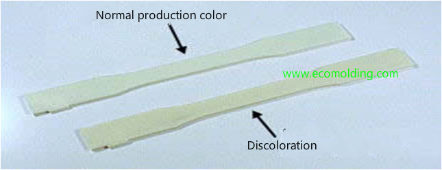 Discoloration plastic injection molding defect